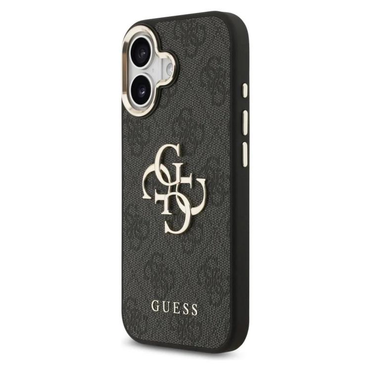 Etui Guess iPhone 17 Big 4G Classic Złoto-Czarne - Futerał MagSafe z Paskiem
