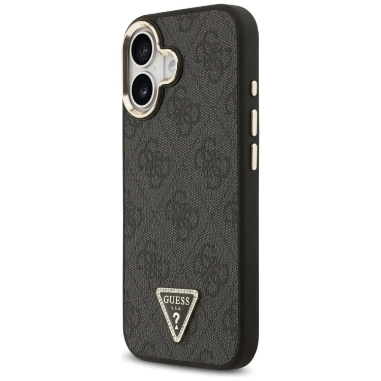 Etui Guess iPhone 17 4G Triangle Logo Złoto-Czarne - Oryginalny Pokrowiec MagSafe