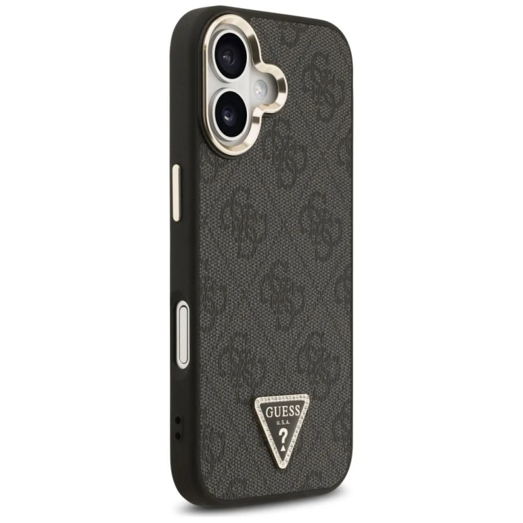 Etui Guess iPhone 17 4G Triangle Logo Złoto-Czarne - Oryginalny Pokrowiec MagSafe