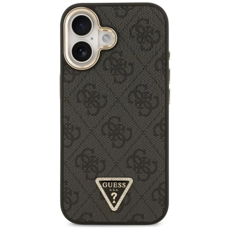Etui Guess iPhone 17 4G Triangle Logo Złoto-Czarne - Oryginalny Pokrowiec MagSafe