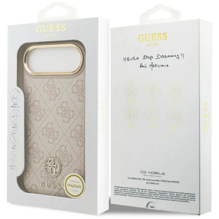 Etui Guess iPhone 17 Air 4G Strass Logo Różowe - Oryginalny Pokrowiec MagSafe