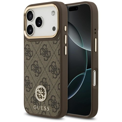 Etui Guess iPhone 17 Pro 4G Strass Logo Brązowe - Oryginalny Pokrowiec MagSafe