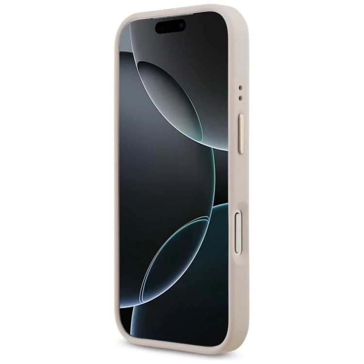Etui Guess iPhone 17 Pro Grained Strass Logo Różowe - Oryginalny Pokrowiec MagSafe