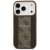 Etui Guess iPhone 17 Pro 4G Stripe Brązowe - Oryginalny Pokrowiec MagSafe Złota Ramka