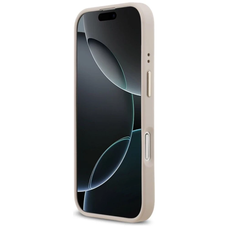 Etui Guess iPhone 17 Grained Strass Logo Różowe - Oryginalny Pokrowiec MagSafe