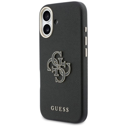 Etui Guess iPhone 17 FW Resin Logo Czarne - Skóra Ekologiczna Srebrne 4G