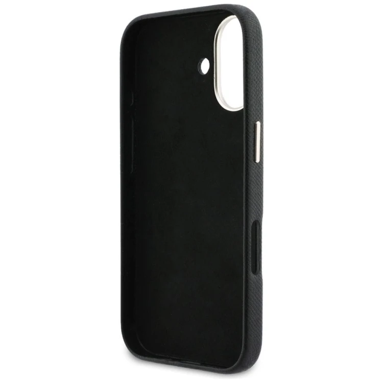 Etui Guess iPhone 17 FW Resin Logo Czarne - Skóra Ekologiczna Srebrne 4G