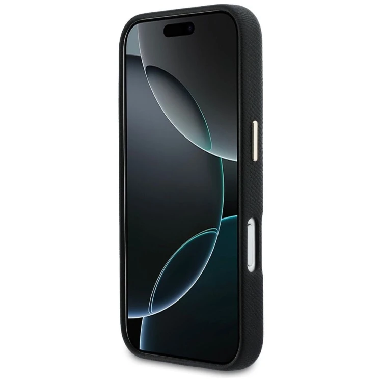 Etui Guess iPhone 17 Pro FW Resin Logo Czarne - Skóra Ekologiczna Srebrne 4G