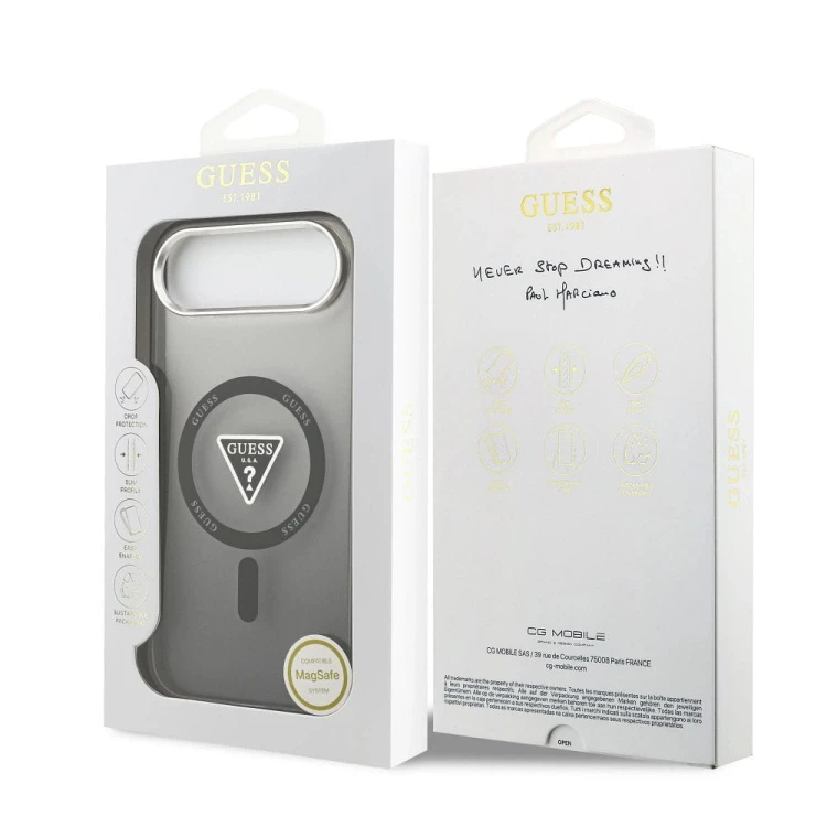 Etui Guess iPhone 17 Air IML Gradient Triangle Logo Czarne - MagSafe