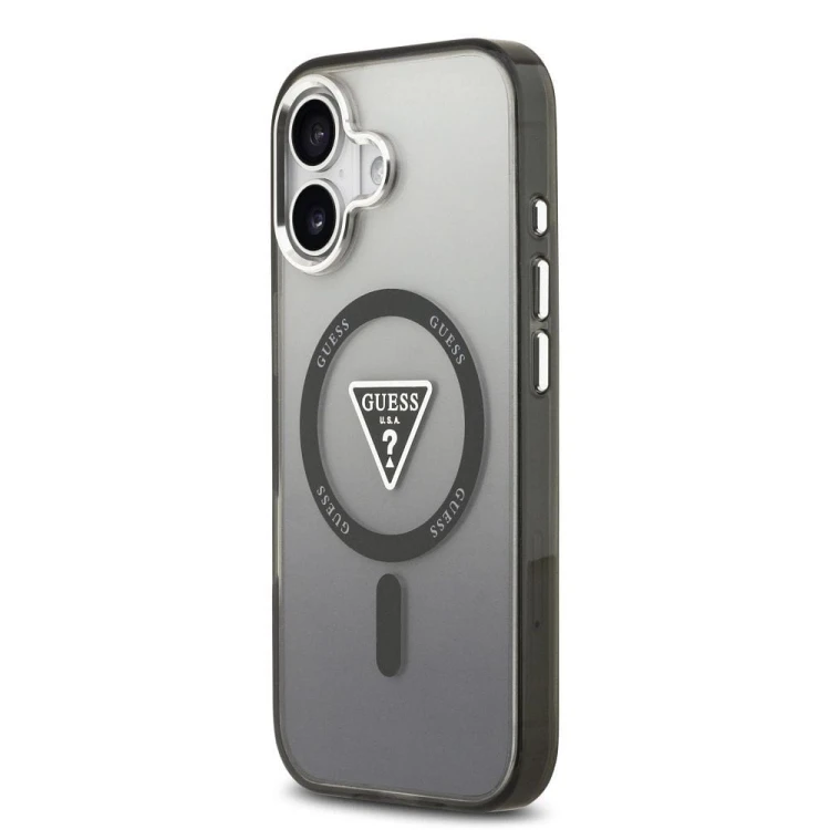Etui Guess iPhone 17 IML Gradient Triangle Logo Czarne - MagSafe