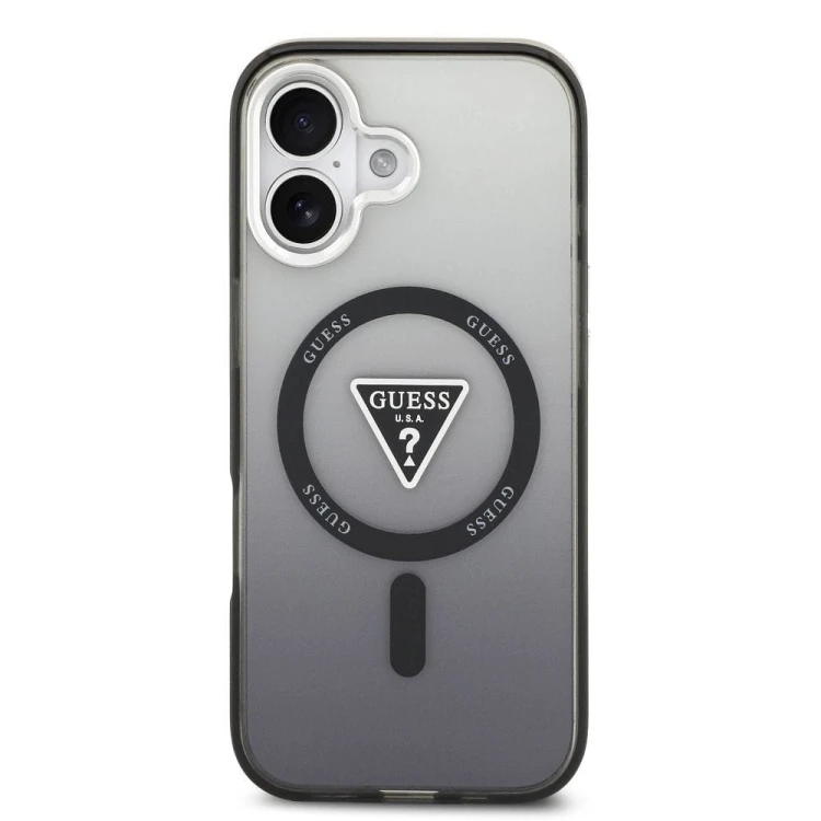 Etui Guess iPhone 17 IML Gradient Triangle Logo Czarne - MagSafe
