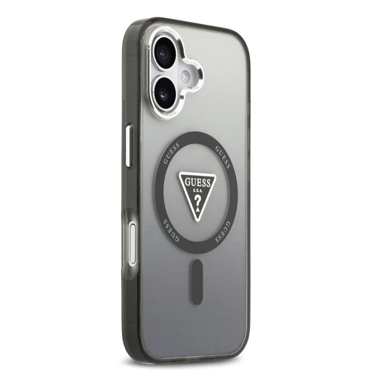 Etui Guess iPhone 17 IML Gradient Triangle Logo Czarne - MagSafe