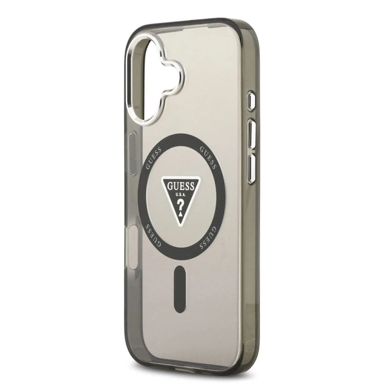 Etui Guess iPhone 17 IML Gradient Triangle Logo Czarne - MagSafe