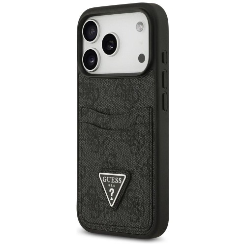 Etui Guess iPhone 17 Pro 4G Double Card Triangle Czarne - Futerał z Kieszonką na Karty