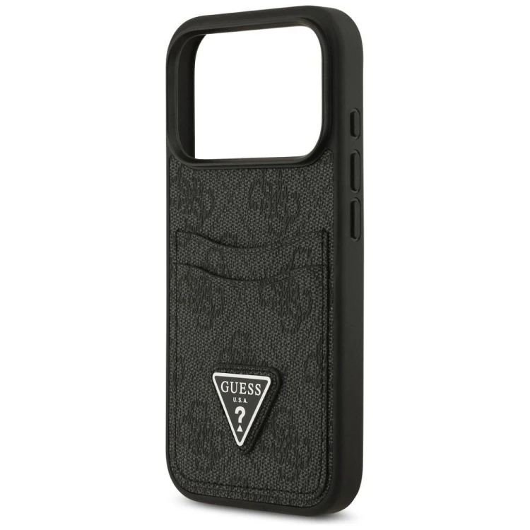 Etui Guess iPhone 17 Pro 4G Double Card Triangle Czarne - Futerał z Kieszonką na Karty