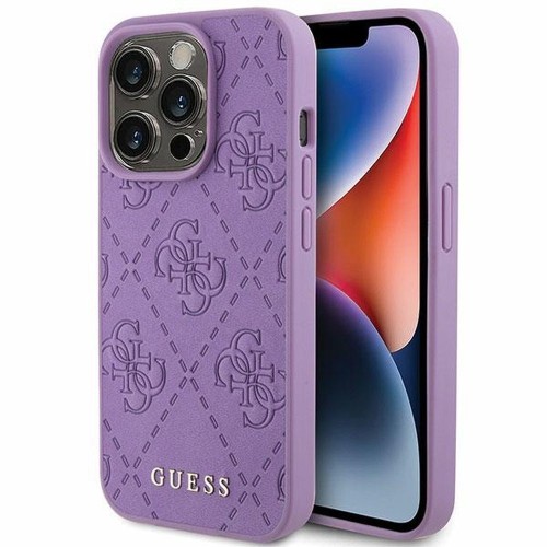 Guess etui iPhone 15 Pro Max jasny fiolet Quilted 4G Classic – oryginalne GUHCP15XP4EPMU