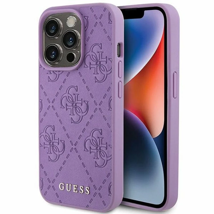 Guess etui iPhone 15 Pro Max jasny fiolet Quilted 4G Classic – oryginalne GUHCP15XP4EPMU
