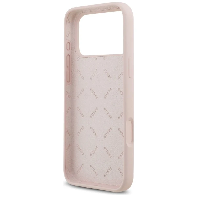 Etui Guess iPhone 17 Pro Max Silicone Big 4G Script Różowe - Oryginalny Silikonowy Futerał