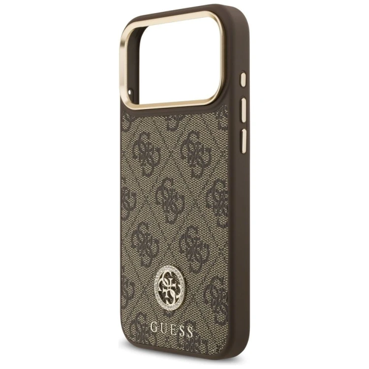 Etui Guess iPhone 17 Pro Max 4G Strass Logo Brązowe - Oryginalny Pokrowiec MagSafe