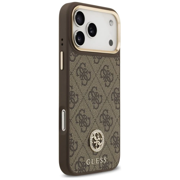 Etui Guess iPhone 17 Pro Max 4G Strass Logo Brązowe - Oryginalny Pokrowiec MagSafe