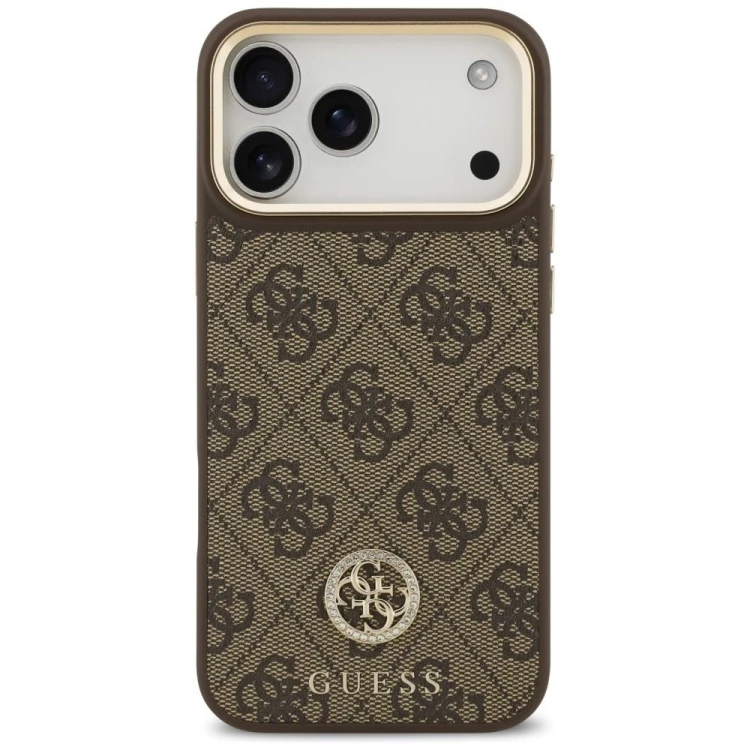 Etui Guess iPhone 17 Pro Max 4G Strass Logo Brązowe - Oryginalny Pokrowiec MagSafe