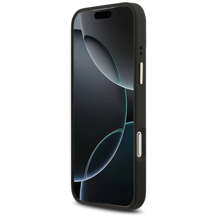 Etui Guess iPhone 17 Pro Max 4G Stripe Czarne - Oryginalny Pokrowiec MagSafe Złota Ramka