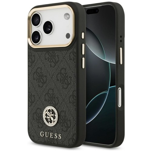 Etui Guess iPhone 17 Pro 4G Strass Logo Czarne - Oryginalny Pokrowiec MagSafe