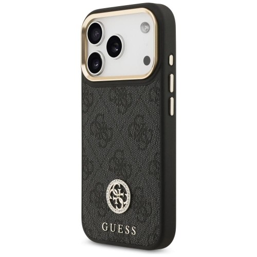 Etui Guess iPhone 17 Pro 4G Strass Logo Czarne - Oryginalny Pokrowiec MagSafe