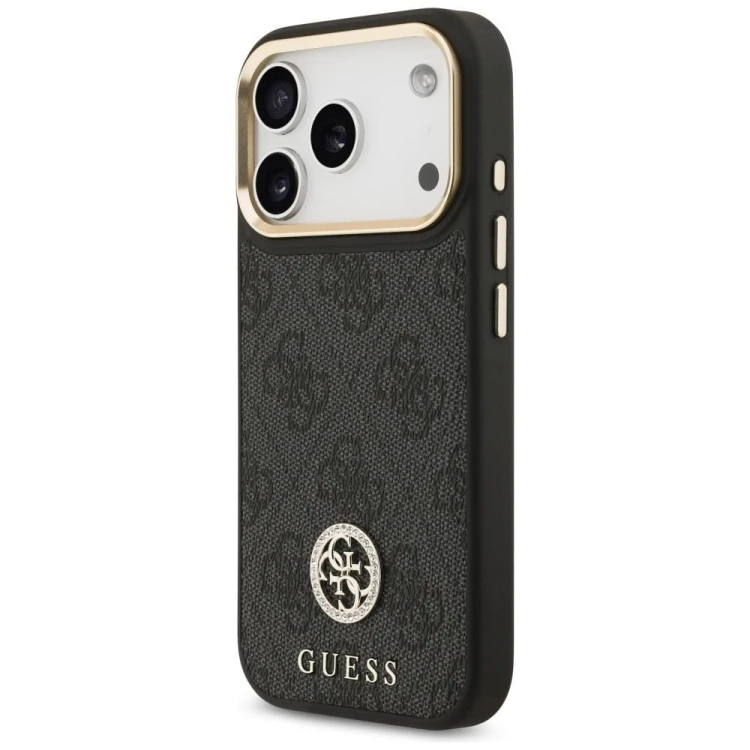 Etui Guess iPhone 17 Pro 4G Strass Logo Czarne - Oryginalny Pokrowiec MagSafe