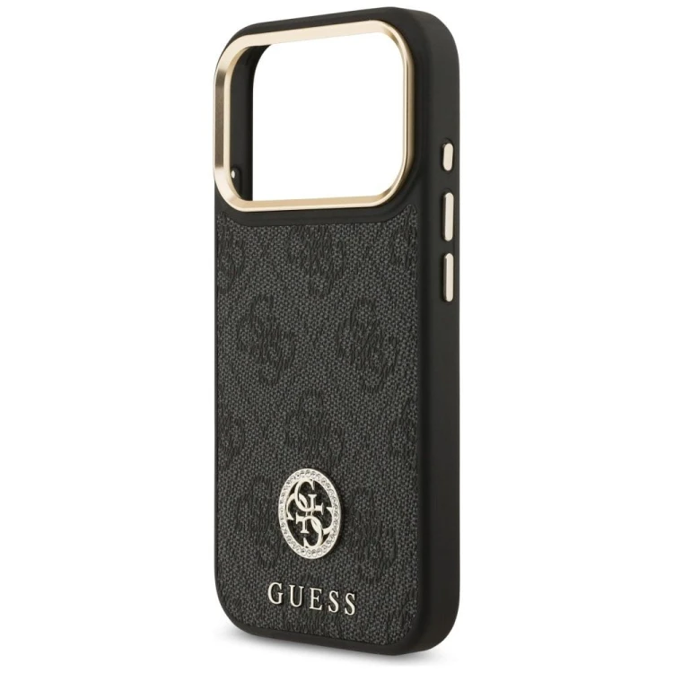 Etui Guess iPhone 17 Pro 4G Strass Logo Czarne - Oryginalny Pokrowiec MagSafe