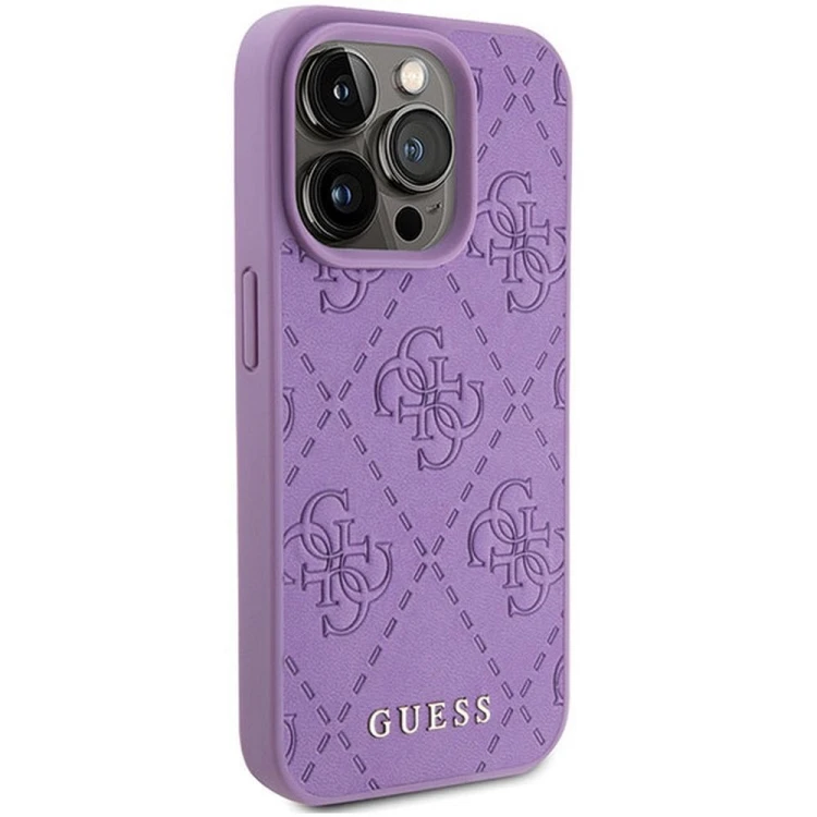 Guess etui iPhone 15 Pro Max jasny fiolet Quilted 4G Classic – oryginalne GUHCP15XP4EPMU