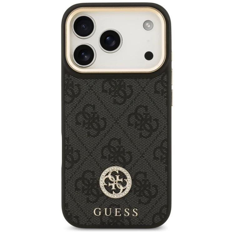 Etui Guess iPhone 17 Pro 4G Strass Logo Czarne - Oryginalny Pokrowiec MagSafe