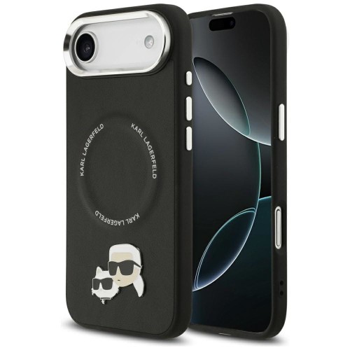 Luksusowe etui Karl Lagerfeld do iPhone 17 Air MagSafe Karl & Choupette Pins – czarne