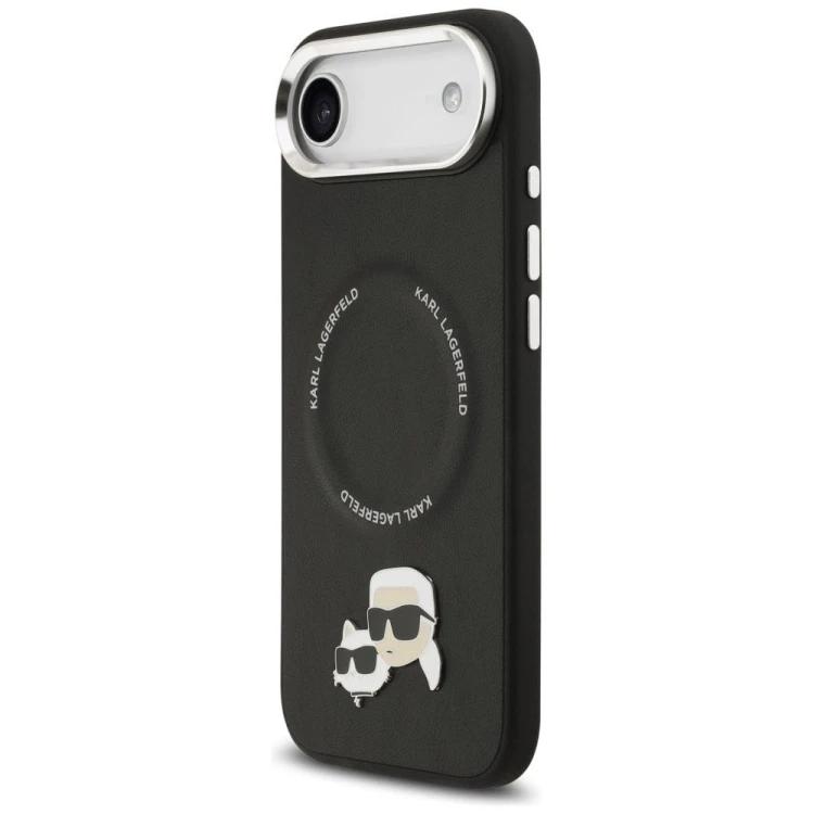 Luksusowe etui Karl Lagerfeld do iPhone 17 Air MagSafe Karl & Choupette Pins – czarne