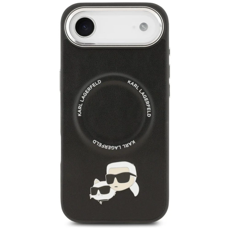 Luksusowe etui Karl Lagerfeld do iPhone 17 Air MagSafe Karl & Choupette Pins – czarne