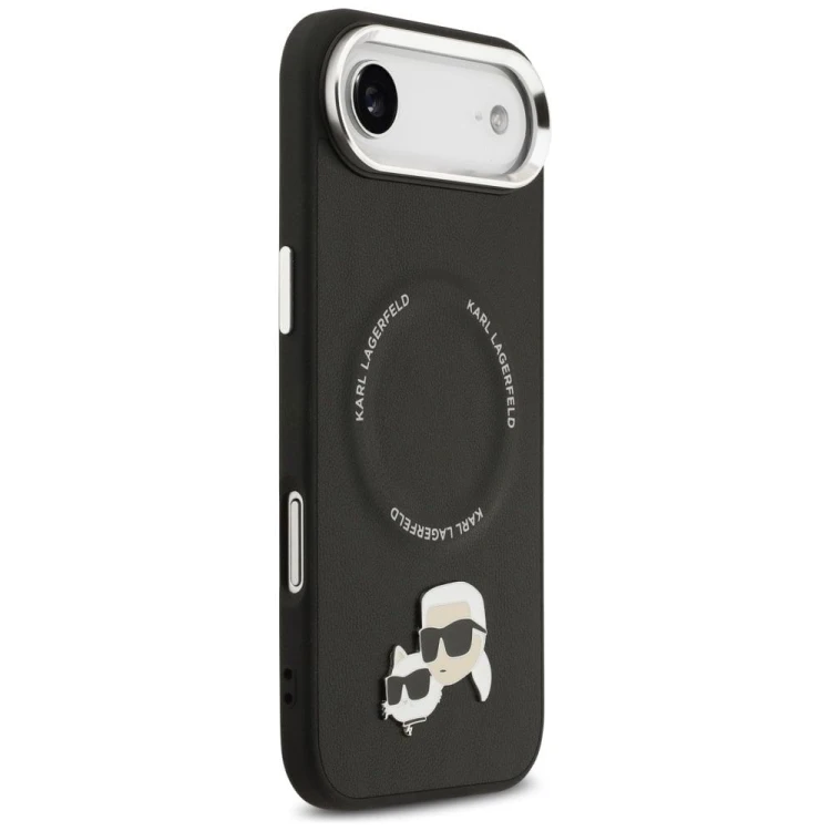 Luksusowe etui Karl Lagerfeld do iPhone 17 Air MagSafe Karl & Choupette Pins – czarne
