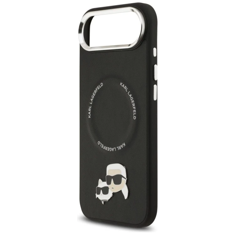 Luksusowe etui Karl Lagerfeld do iPhone 17 Air MagSafe Karl & Choupette Pins – czarne