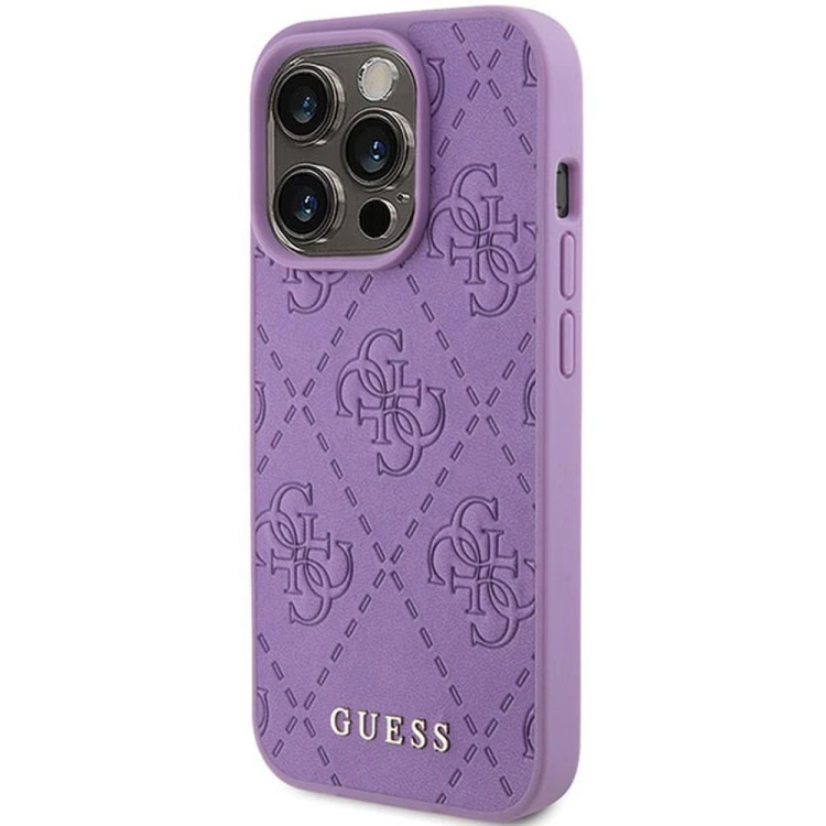 Guess etui iPhone 15 Pro Max jasny fiolet Quilted 4G Classic – oryginalne GUHCP15XP4EPMU