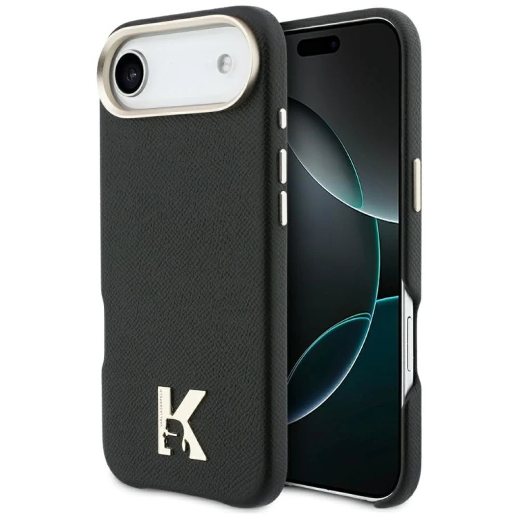 Luksusowe etui Karl Lagerfeld do iPhone 17 Air MagSafe Karl Head Logo – czarne