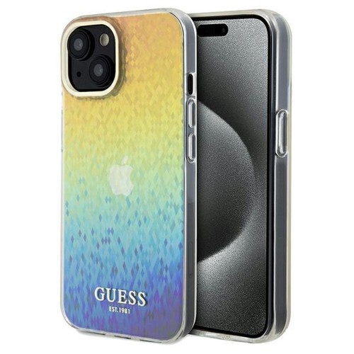 Guess etui iPhone 14 wielokolorowe IML Faceted Mirror disco iridescent – oryginalne GUHCP14SHDECMI