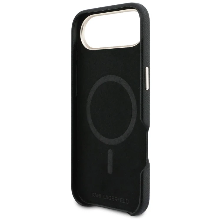Luksusowe etui Karl Lagerfeld do iPhone 17 Air MagSafe Karl Head Logo – czarne