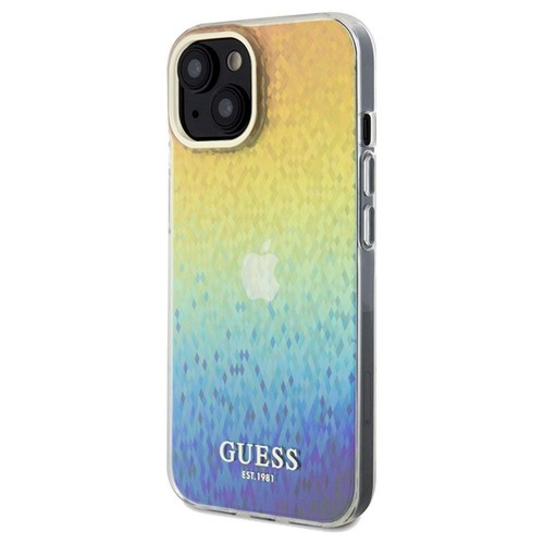 Guess etui iPhone 14 wielokolorowe IML Faceted Mirror disco iridescent – oryginalne GUHCP14SHDECMI
