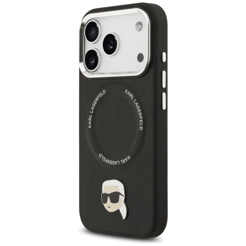 Ekskluzywne etui Karl Lagerfeld do iPhone 17 MagSafe Silicone Karl&Choupette Ring – czarne