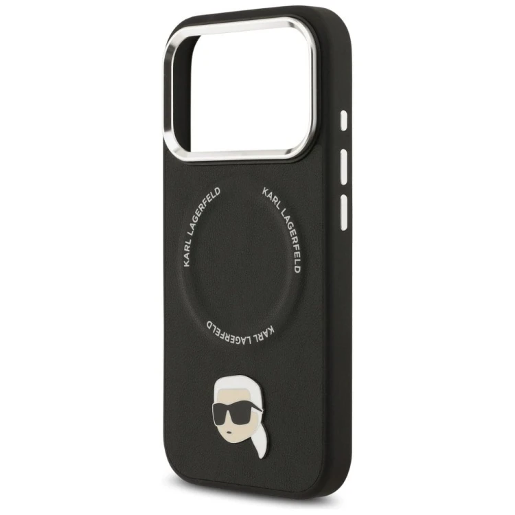 Ekskluzywne etui Karl Lagerfeld do iPhone 17 MagSafe Silicone Karl&Choupette Ring – czarne