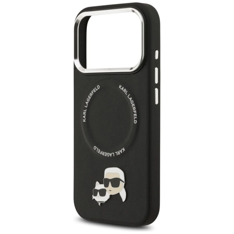 Luksusowe etui Karl Lagerfeld do iPhone 17 Pro MagSafe Karl & Choupette Pins – czarne