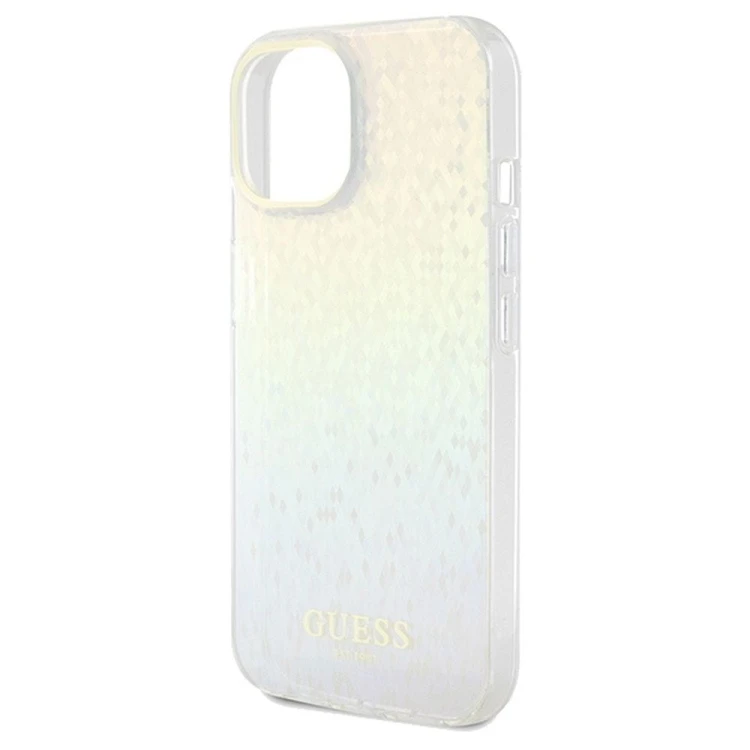 Guess etui iPhone 14 wielokolorowe IML Faceted Mirror disco iridescent – oryginalne GUHCP14SHDECMI