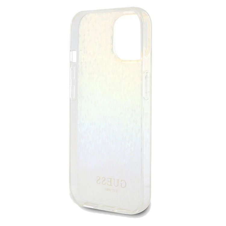 Guess etui iPhone 14 wielokolorowe IML Faceted Mirror disco iridescent – oryginalne GUHCP14SHDECMI