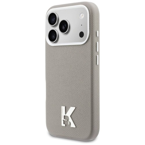 Luksusowe etui Karl Lagerfeld do iPhone 17 Pro MagSafe Karl Head Logo – szare