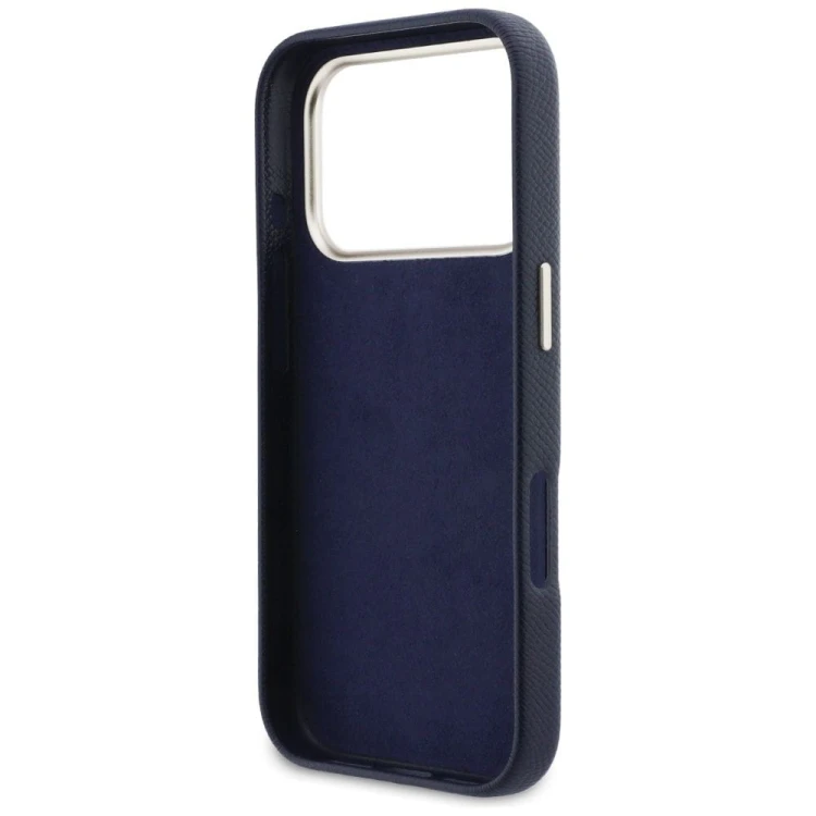 Etui Guess iPhone 17 Pro FW Resin Logo Niebieskie - Skóra Ekologiczna 4G