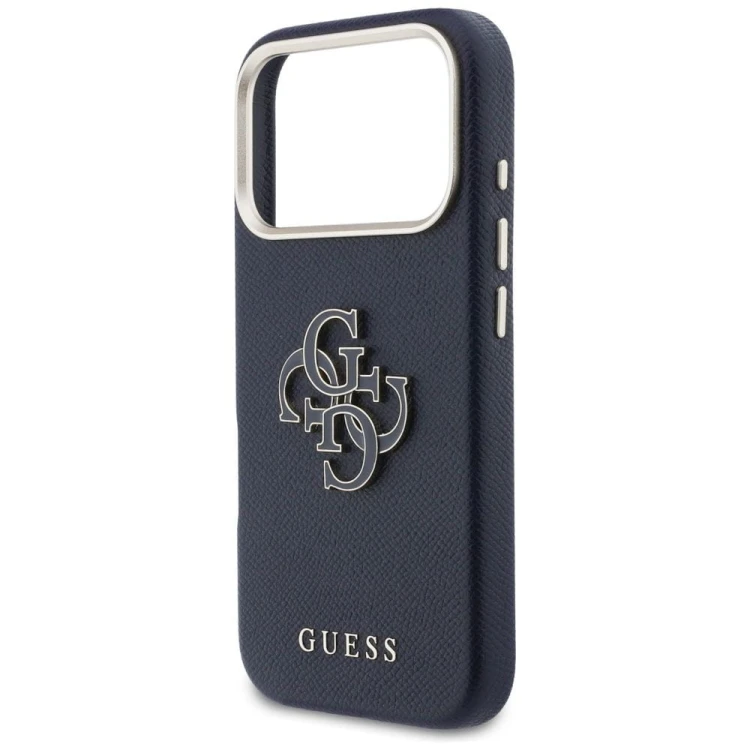 Etui Guess iPhone 17 Pro FW Resin Logo Niebieskie - Skóra Ekologiczna 4G